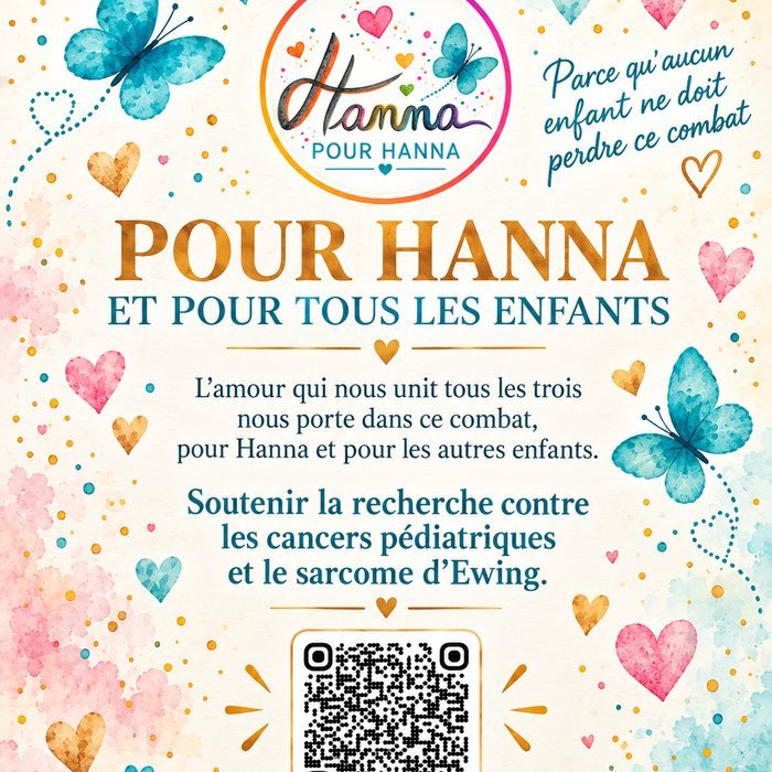 L'affiche Pour Hanna, avec le logo et les papillons